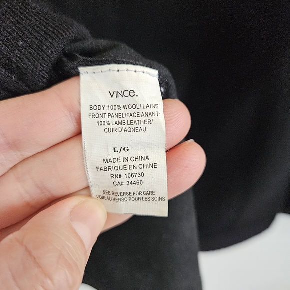 Vince Wool and Leather Sweater - Picture 9 of 14